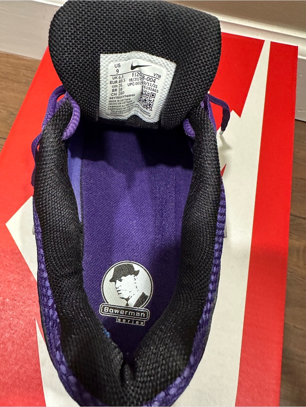 Nike Women's Purple and Black Mesh Running Sneakers - Picture 5 of 6